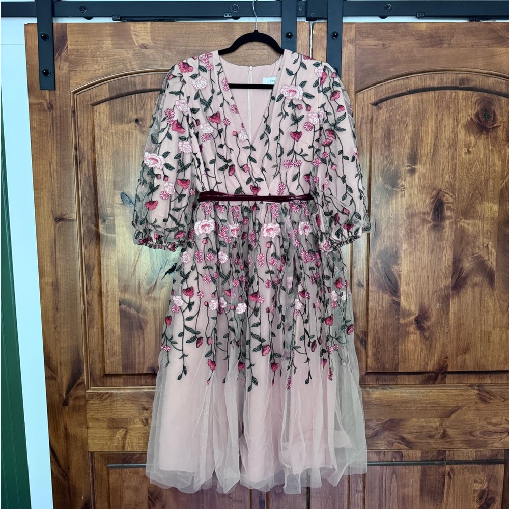 JessaKae Holly Dress Pink Floral Embroidered